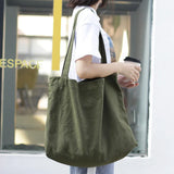 Classic Shoulder Bag Canvas School Shopping Large Capacity