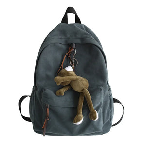 Classic Women's Backpack with Pendant Shoulder Strap
