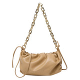 Thick Chain Crossbody Bag Soft Leather Shoulder Bag