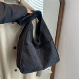 Corduroy Canvas Shoulder Tote Bag for Women Casual Female Armpit Bag