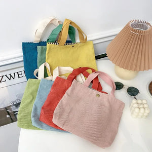 Small Corduroy Lunch Bag for Children and Women