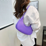 Solid Crescent Shape Shoulder Bag Women Large Casual Small Handbag