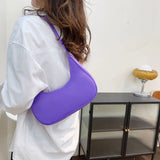 Solid Crescent Shape Shoulder Bag Women Large Casual Small Handbag