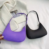 Solid Crescent Shape Shoulder Bag Women Large Casual Small Handbag