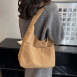 Corduroy Shoulder Tote Bag for Women Casual Handbag