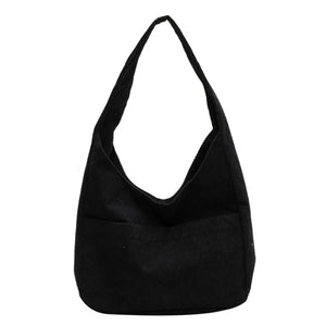 Corduroy Canvas Shoulder Tote Bag For Women Hasp Handbag Female Armpit Bag
