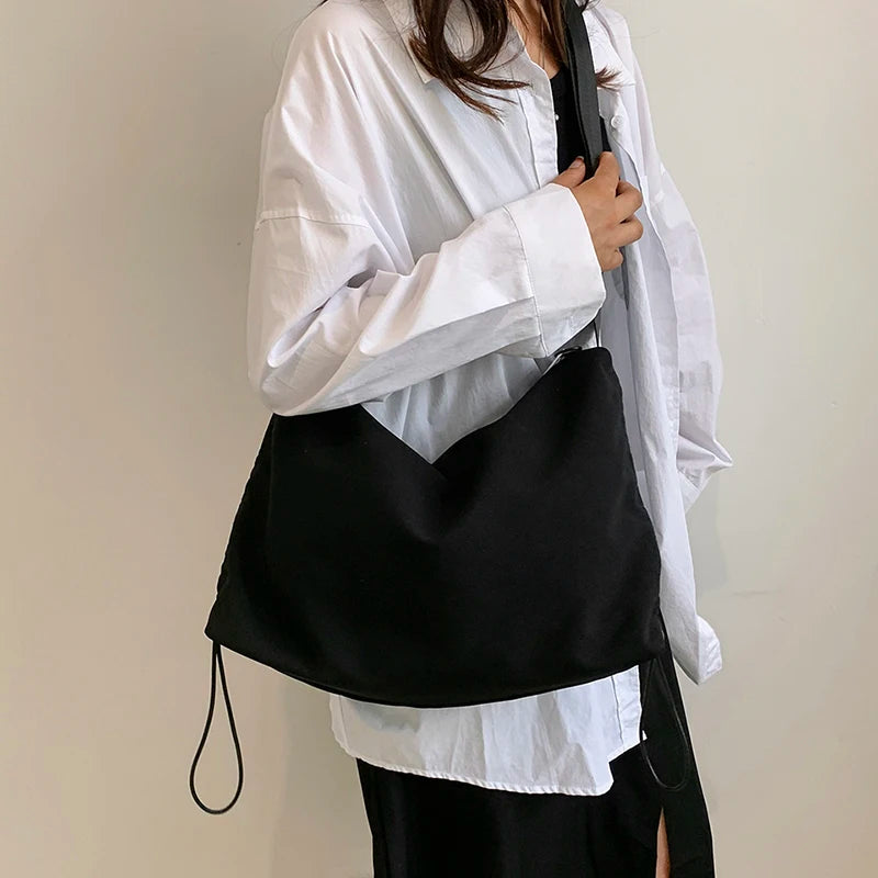Solid Autumn Winter Ladies Shoulder Bag High Canvas Women Messenger Bags