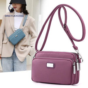 Solid High Nylon Ladies Shoulder Bag Mini Women Messenger Bags