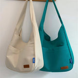 Solid Ladies Tote Bag Women's Handbags Shoulder Bags College Student Schoolbag