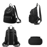 Solid Women's Backpack High Nylon Ladies Student Schoolbag Ladies