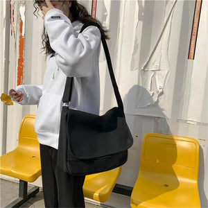 Solid Canvas Women's Shoulder Bag Casual Crossbody Handbag