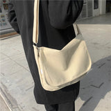 Solid Canvas Women's Shoulder Bag Crossbody Young Student School Bookbag