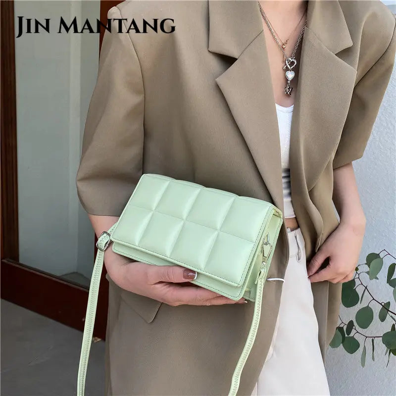 Small PU Leather Crossbody Bags for Women Solid Shoulder Handbags
