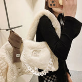 Faux Fur Shoulder Square Bag Small Handbag Armpit Bag