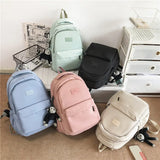 Solid Female Multi-pocket Casual Women's Backpack