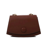 Solid Flap Bag PU Leather Shoulder Bags Women Spherical Chain Belt