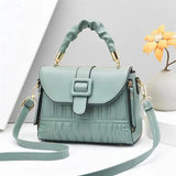 Solid Flap One Shoulder High PU Leather Handbag