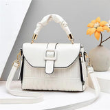 Solid Flap One Shoulder High PU Leather Handbag