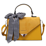 Solid Flap Purses Hasp Satchel With Scarves Small Shoulder Crossbdo