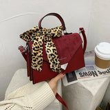 Solid Flap Purses Hasp Satchel With Scarves Small Shoulder Crossbdo