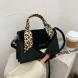 Solid Flap Purses Hasp Satchel With Scarves Small Shoulder Crossbdo