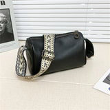 Solid Leather Women Crossbody Bags Minimalist Style Ladies Shoulder Bags