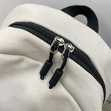 Solid Canvas Backpack Inclined Zipper Travel Bag Large Schoolbag