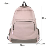 Solid Canvas Backpack Inclined Zipper Travel Bag Large Schoolbag