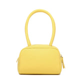 Solid Top-handle Shoulder Bag Pu Leather Tote Purse