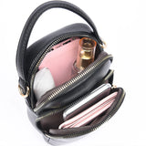 Solid Headphone Jack Women's Shoulder Bag High Leather Crossbody Handbag