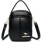 Solid Headphone Jack Women's Shoulder Bag High Leather Crossbody Handbag