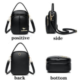 Solid Headphone Jack Women's Shoulder Bag High Leather Crossbody Handbag