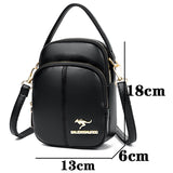 Solid Headphone Jack Women's Shoulder Bag High Leather Crossbody Handbag