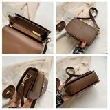 Vintage High Woman Leather Shoulder Bag Flap Crossbody Handbag
