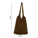 Vintage Large Capacity Knitted Tote Bag for Travel