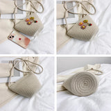 Solid Knitting Ladies Shoulder Bag Women's Messenger Bag Small Women Beach Bags