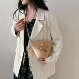 Solid Knitting Ladies Shoulder Bag Women's Messenger Bag Small Women Beach Bags