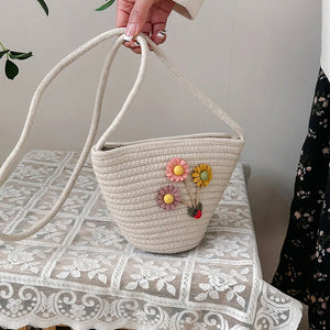Solid Knitting Ladies Shoulder Bag Women's Messenger Bag Small Women Beach Bags