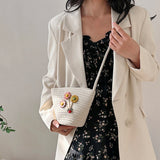 Solid Knitting Ladies Shoulder Bag Women's Messenger Bag Small Women Beach Bags