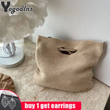 Stylish Knitting Women Shopper Tote Eco Cotton Satchel Large Capacity