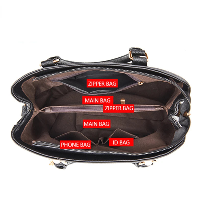 Solid Famous Bags Women Leather Handbags Newest Wallet Ladies Purse Shoulder Bag