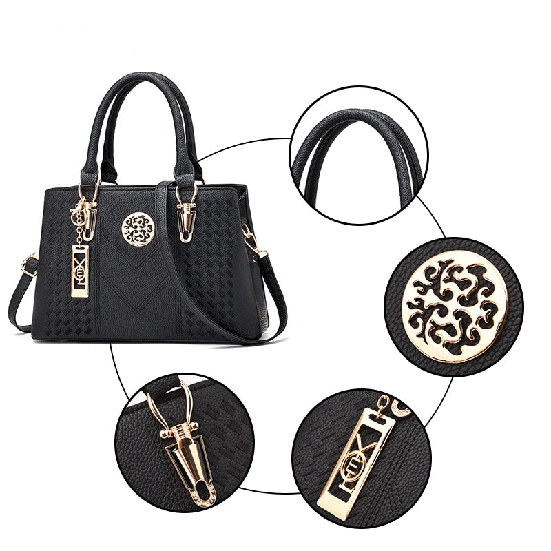 Solid Famous Bags Women Leather Handbags Newest Wallet Ladies Purse Shoulder Bag