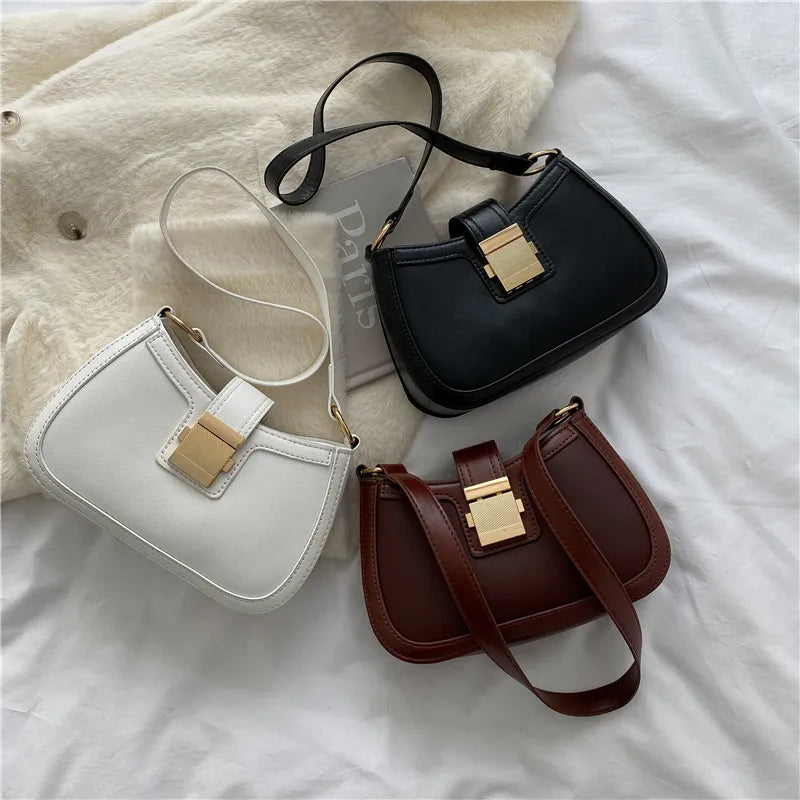Vintage Chain Shoulder Bag Women Underarm Purse Ladies Handbag