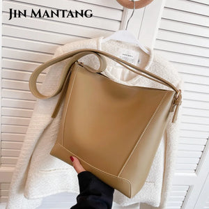 Vintage Large Capacity Bucket Bag for Women