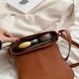 Stylish Leather Crossbody Bag for Women - Spring Shoulder Saddle Handbag