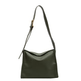 Solid Leather Crossbody Handbag Women Vintage Shoulder Tote Bag