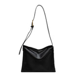 Solid Leather Crossbody Handbag Women Vintage Shoulder Tote Bag