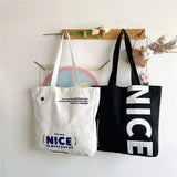 Hand Printed Canvas Shopping Bag Women's Handbag