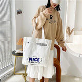 Hand Printed Canvas Shopping Bag Women's Handbag