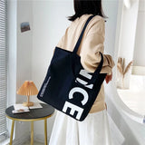 Hand Printed Canvas Shopping Bag Women's Handbag